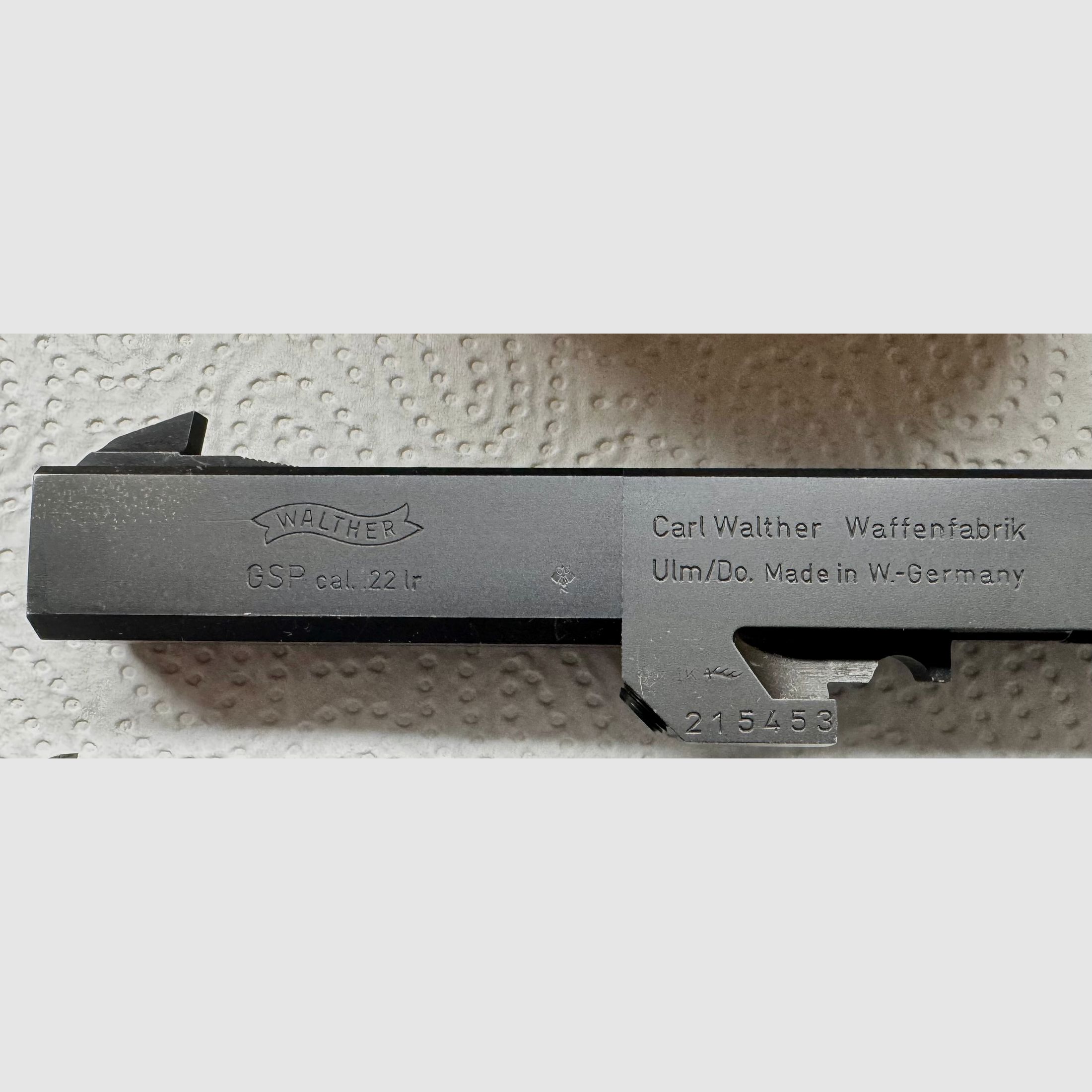 Walther GSP sportpistool, .22 LR + .32 S&W Long WC wisselsysteem