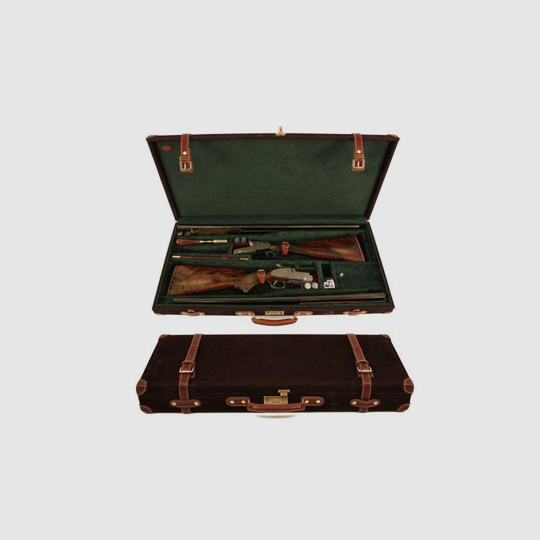 Koffer Leder/Eiche für 2 Flinten, Bild 1 von 7