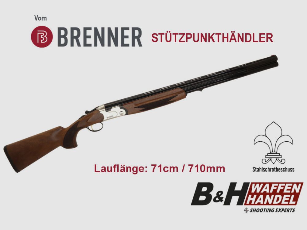 Brenner BF18 Silver (White) / BF 18 Silber LL 71cm Bockflinte - Stahlschrotbeschuss