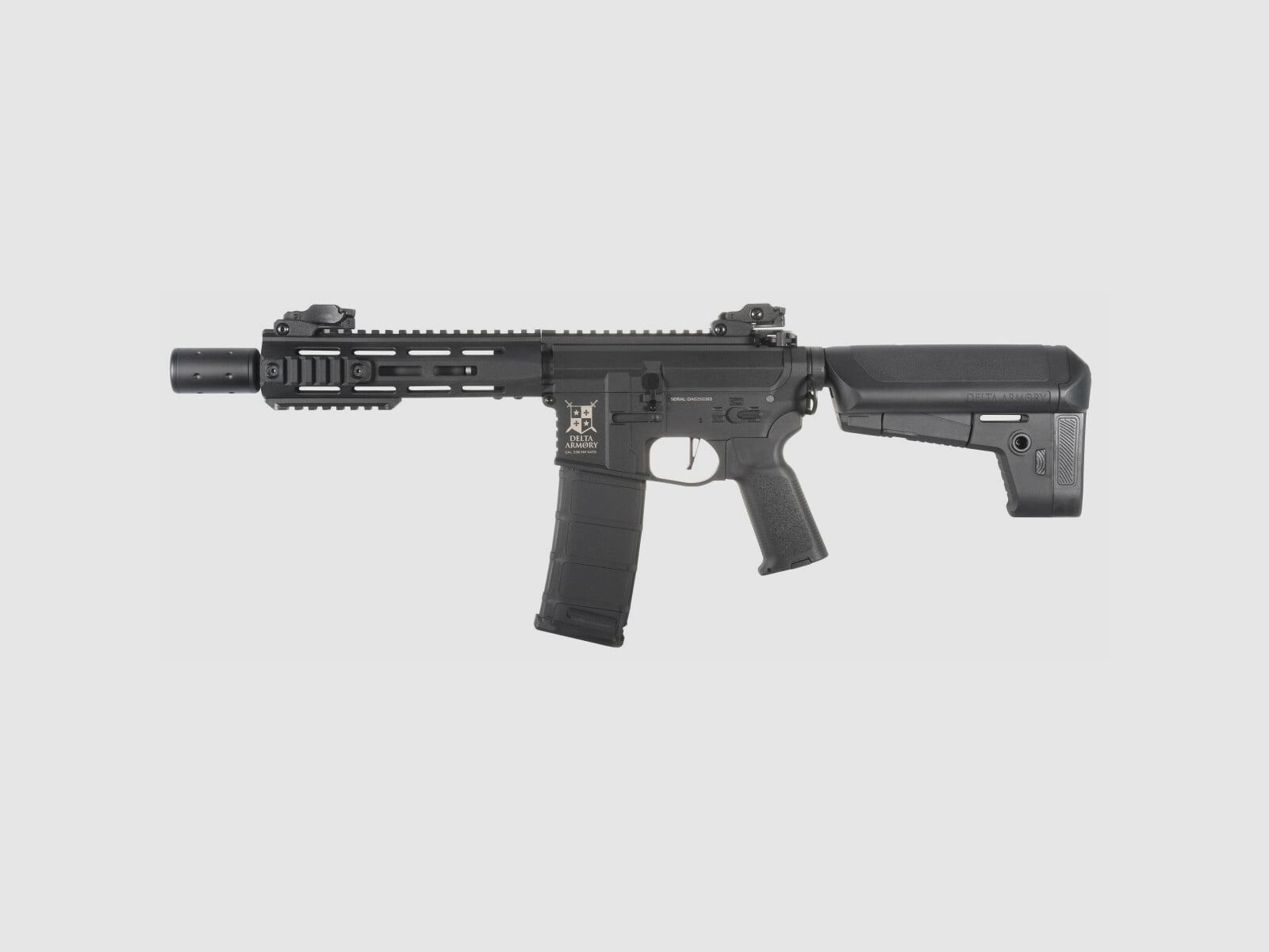 M4 AR15 M-LOK SilentOps 8 Zoll CHARLIE Schwarz S-AEG Airsoft Gewehr Frei ab 18 Jahren | Delta Armory