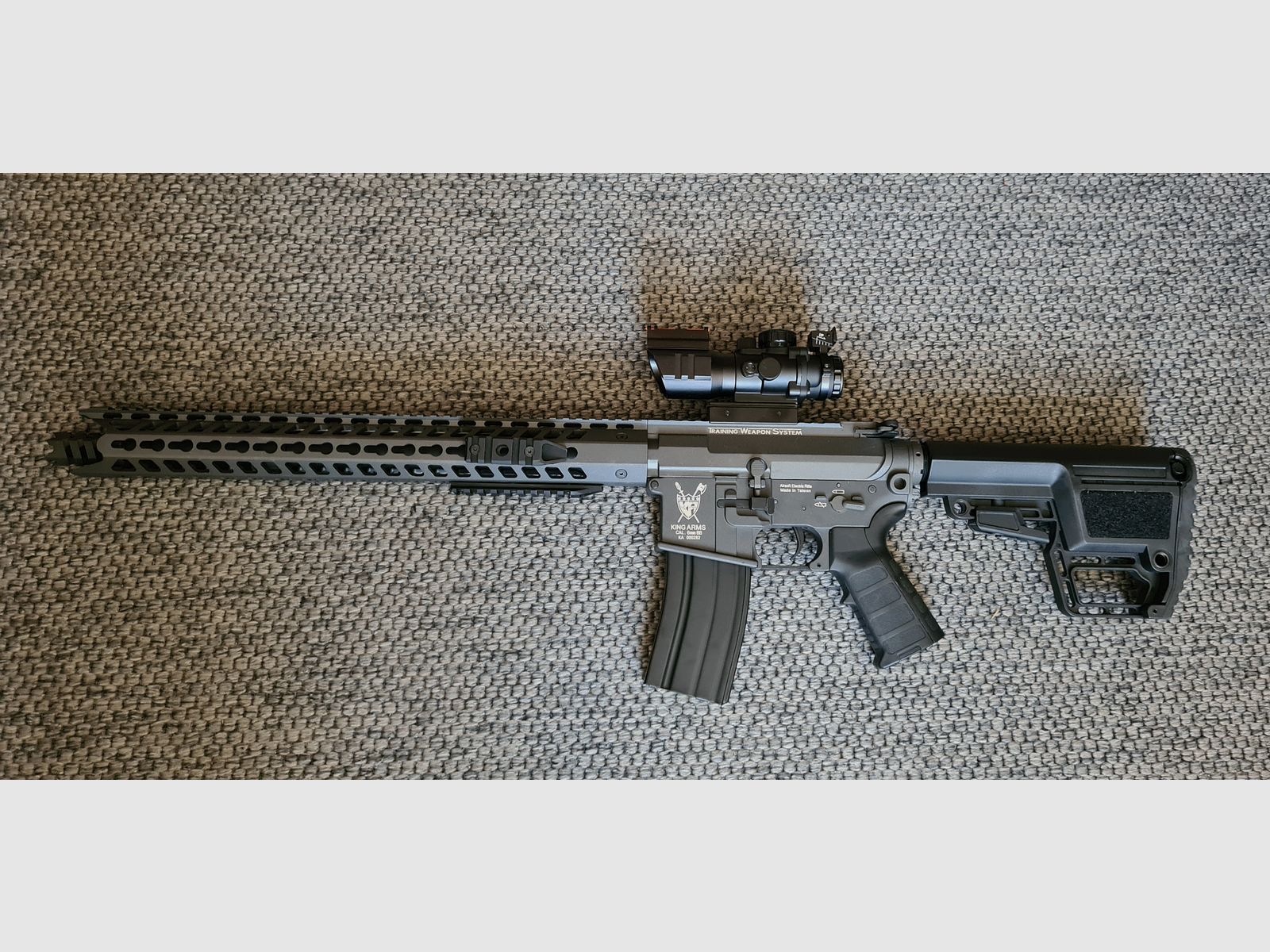 King Arms M4 TWS KeyMod Dinosaur Elite Vollmetall S-AEG 6mm BB Urban Grey