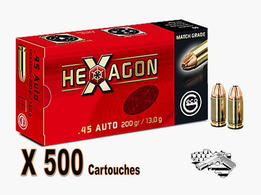 GECO .45 AUTO HEXAGON 200 grs par 500