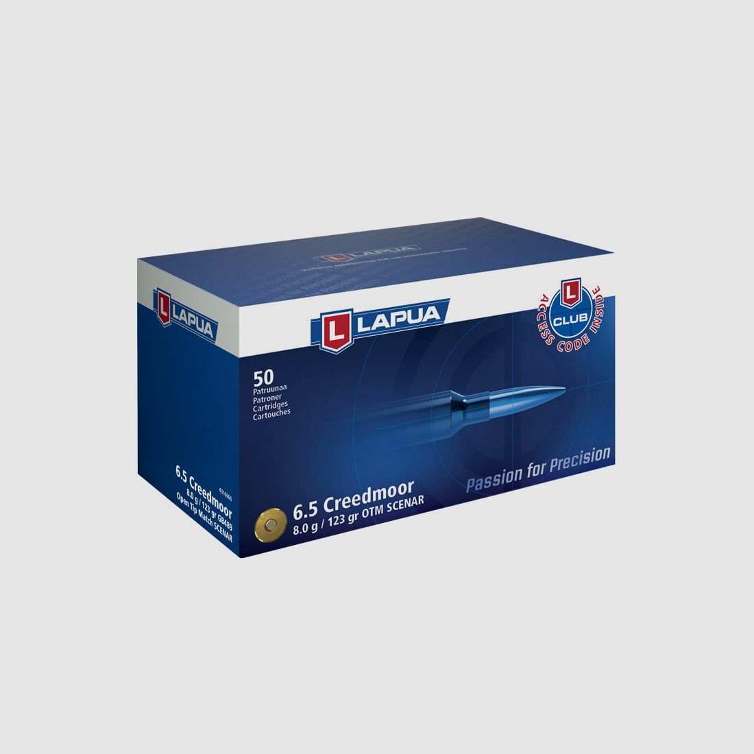 Lapua 6,5mm Creedmoor 123GR Scenar 50 Patronen