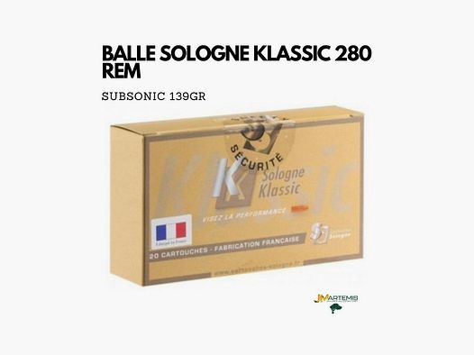 BALLE SOLOGNE KLASSIC SUBSONIQUE 280 REMINGTON 139GR