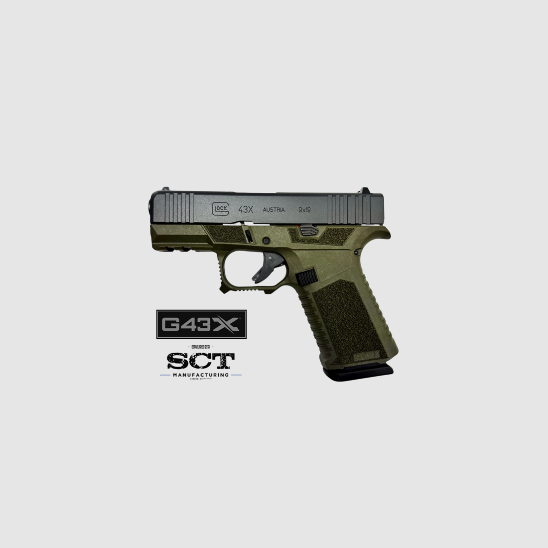 Glock 43X personalizado con empuñadura SCT Manufacturing cal. 9mm Luger, imagen 1 de 2