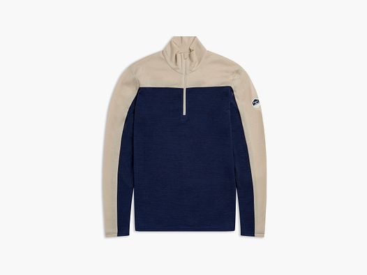 Bergans Inner:Dual Merino Half-Zip Thermoshirt Herren Navy Blue/Bone White M