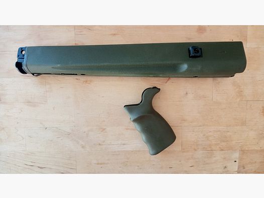 Original grip & handguard for H&K G3A4 both color-coordinated in NATO green and suitable for bipod // G3 and clones handguard + pistol grip / G3A3 G3SG1 MKE T41 HK91 VFC Co2 Umarex