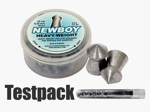 Testpack Spitzkopf Diabolos Skenco Newboy Heavy Weight Pointed Kaliber 6,35 mm 2,0 g glatt 10 StĂĽck