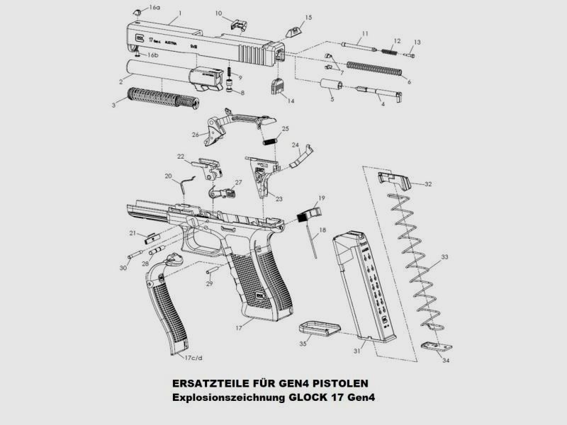 GLOCK Tuning/Ersatzteil f. Pistole Auszieher #10 Gen3/4 f. 17,19,25,26,28,34