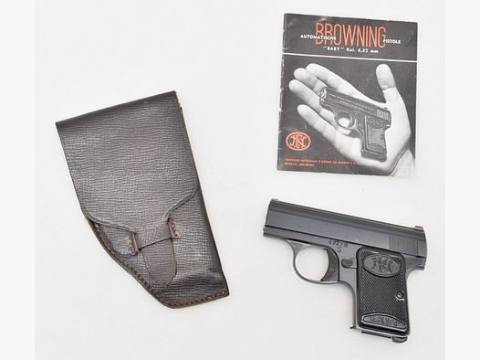 FN - Browning " BABY " Pistole im Kaliber 6,35mm Br. mit Tasche & Bedienungsanleitung