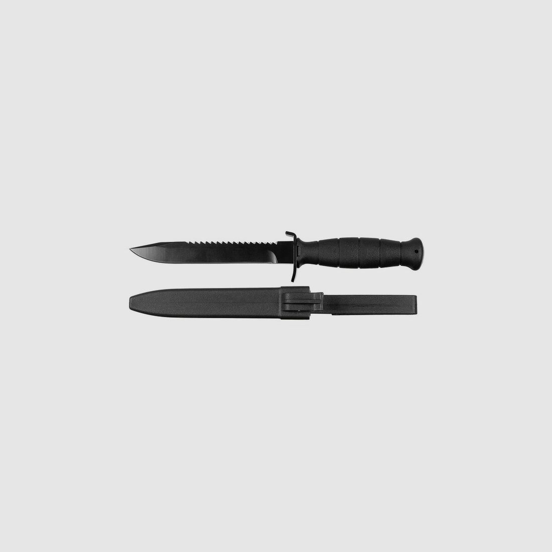 ÖBH Kampfmesser / Feldmesser 16,5/29cm MIT SÄGERÜCKEN - Glock - Nachbau - Schwarz - mit Scheide