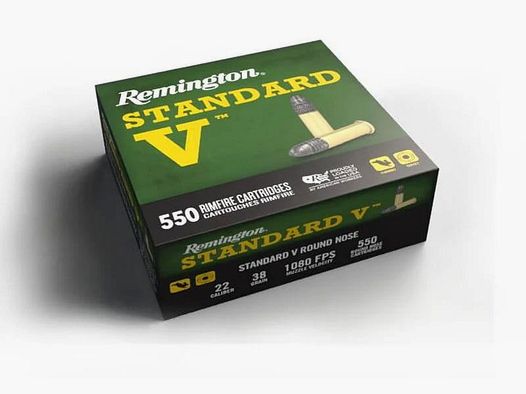 Remington .22 lfb. cabeza redonda de plomo Standard V 38 grs. - 550 pcs.