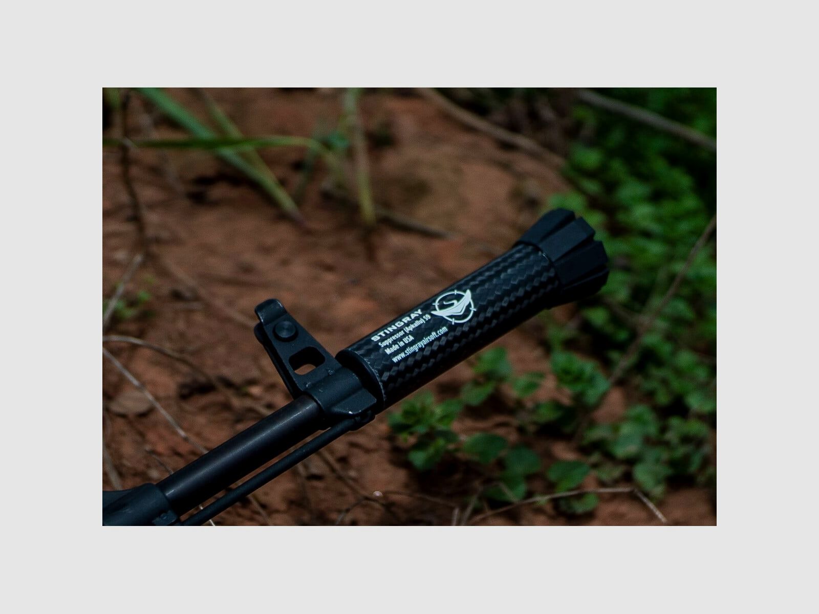Stingray APKALLU S9 Silenciador de Airsoft de Fibra de Carbono con Reducción de Ruido | 14 mm CCW