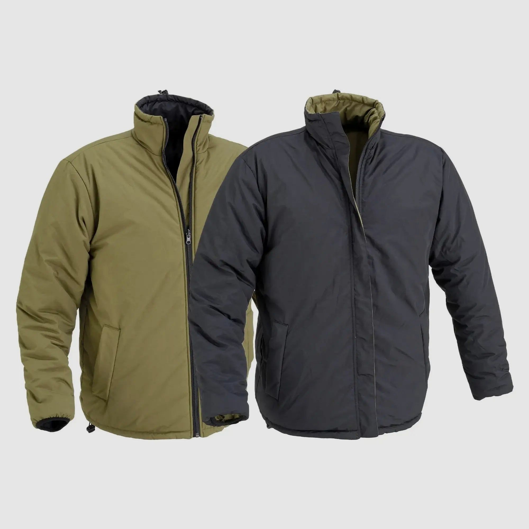 Defcon 5 Reversible Jacket met Compressie Tas - OD Groen/Zwart / XL Heren