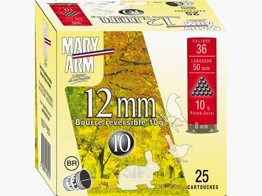 Scatola da 25 Cartucce Mary Arm 12 mm Calibro 36 - 10 gr - PB 7