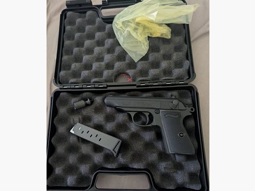 Walther PP Schreckschuss pistool kal. 9mm P.A.K. zwart bruineren (PTB 923)