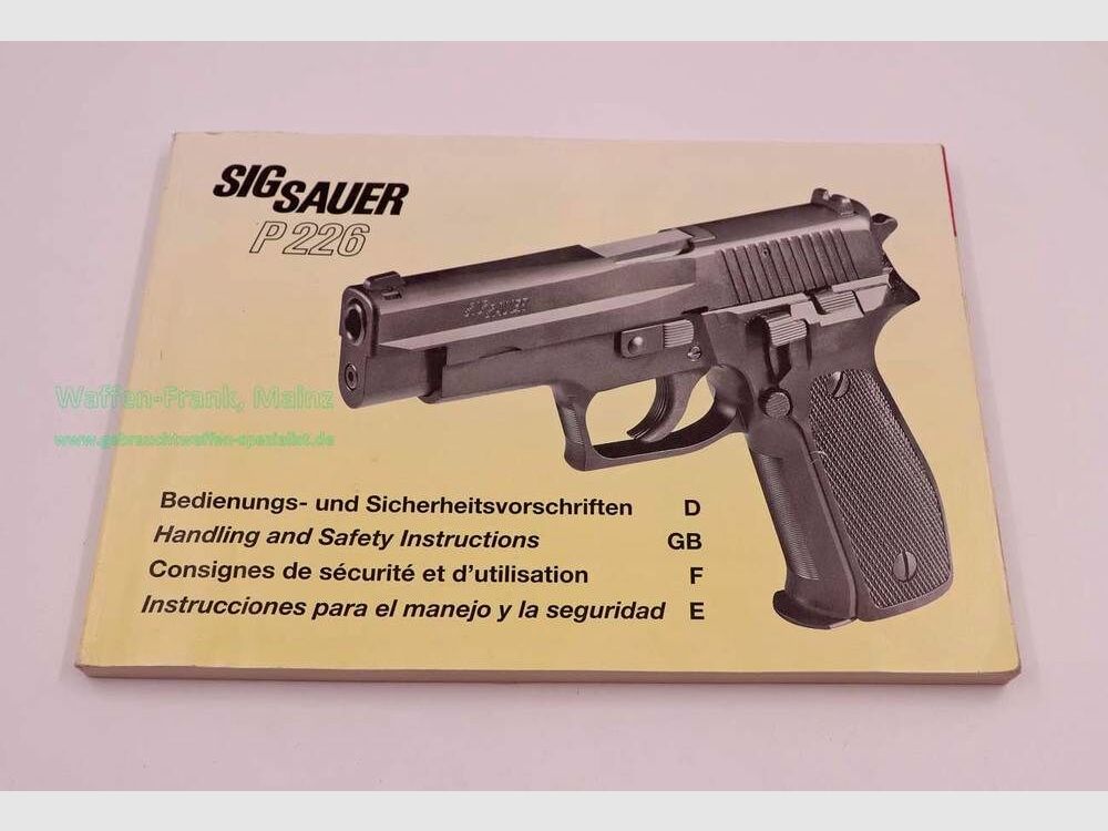 SIG Sauer Operating Manual Mod. P226