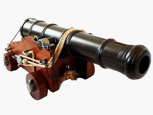 Cannone da nave modello pirata in legno e metallo