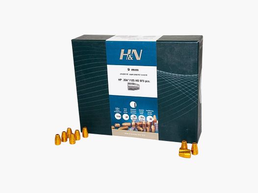 Proyectiles .356 (9mm) 125grs. HP CuHS - 500 UDS.