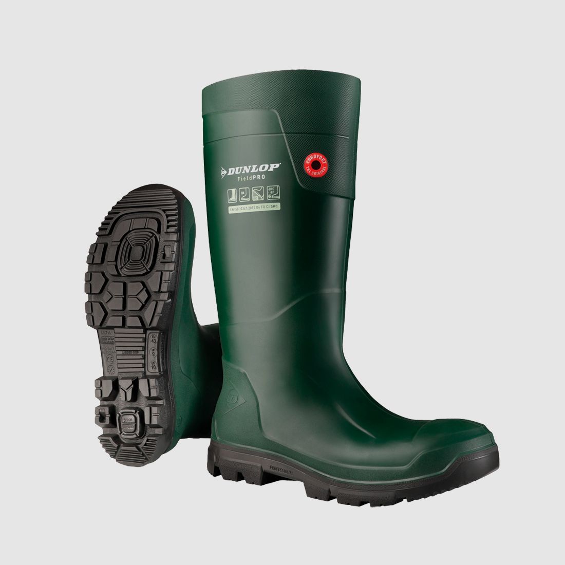 Botas de agua Fieldpro Purofort color verde Dunlop 36, billede 1 af 7
