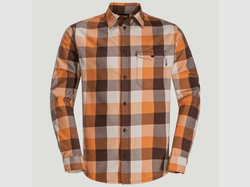 Jack Wolfskin Felsenweg Hemd M Orange Falls Checks, Bild 1 von 3