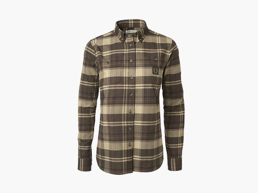 Chevalier Reiher Flanellhemd Damen, 46W, Soil Brown Checked