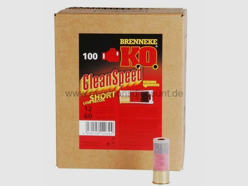Brenneke Brenneke K.O. Clean Speed SHORT, Kal. 12/60, 28.4g,
