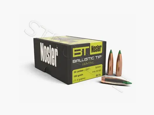 Geschosse Nosler Ballistic Tip Hunting .30 cal, dia .308, 180grs