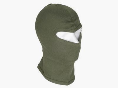 Sturmmaske / Balaclava / Sturmhaube - 1 Loch - dünn - Baumwolle - Oliv