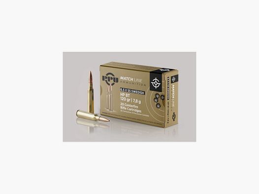 PPU Ammunition PPU Matchline 6.5x55 SWEDISH - HP BT, 120grs / 7.8g, 20x in box