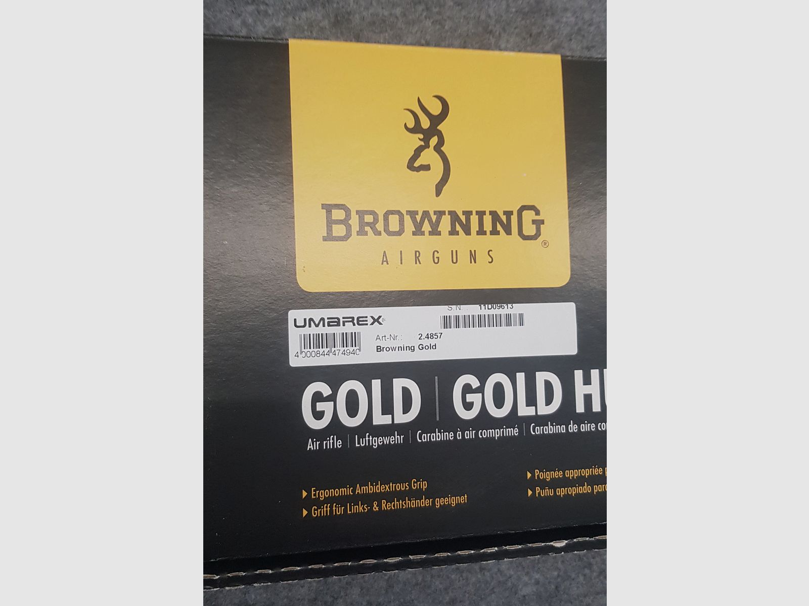 Arma da fuoco ad aria Browning Gold Umarex Knicker in condizioni pari al nuovo con segno F cal. 4,5mm