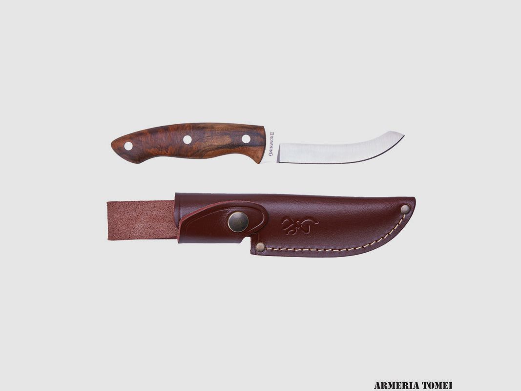 COLTELLO – BROWNING – MADERA FIXED WALNUTT LEATHER SHEATH 10cm