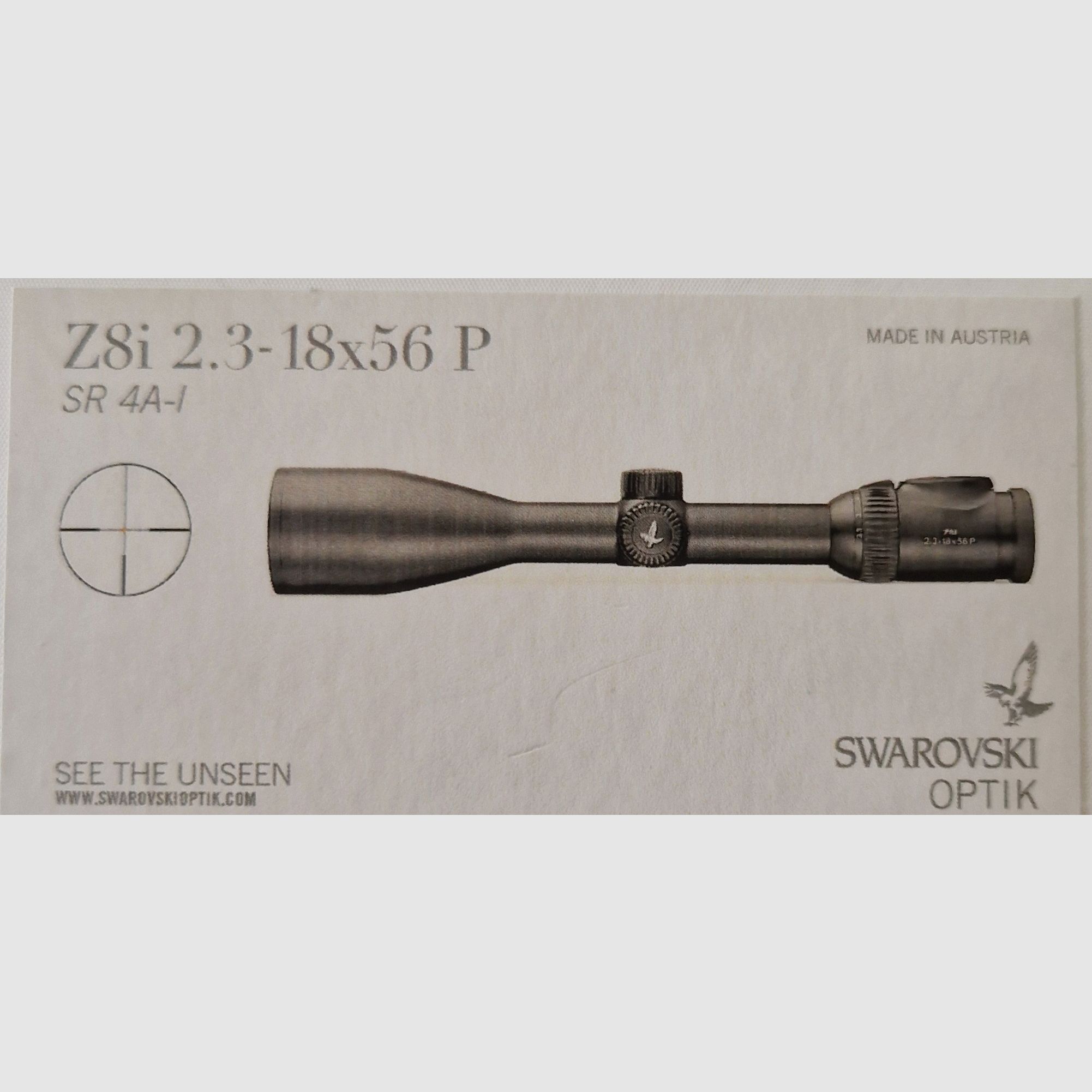 SWAROVSKI ZIELFERNROHR Z8i 2,3-18x56 P SR 4A-i MIT SCHIENE, NEUWERTIG!