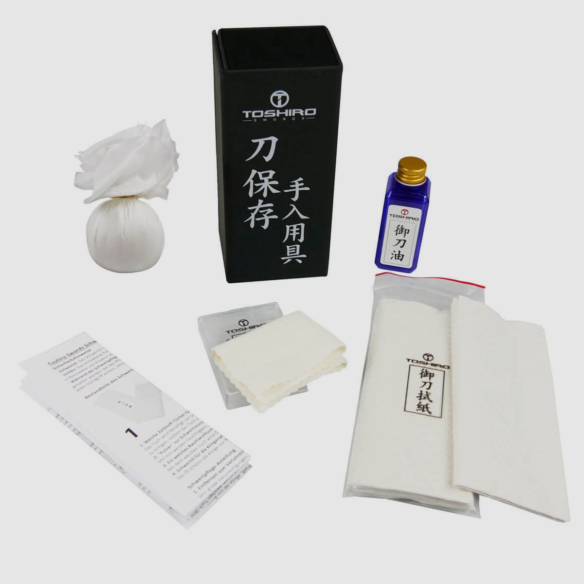 Blade care set with instructions Toshiro Swords