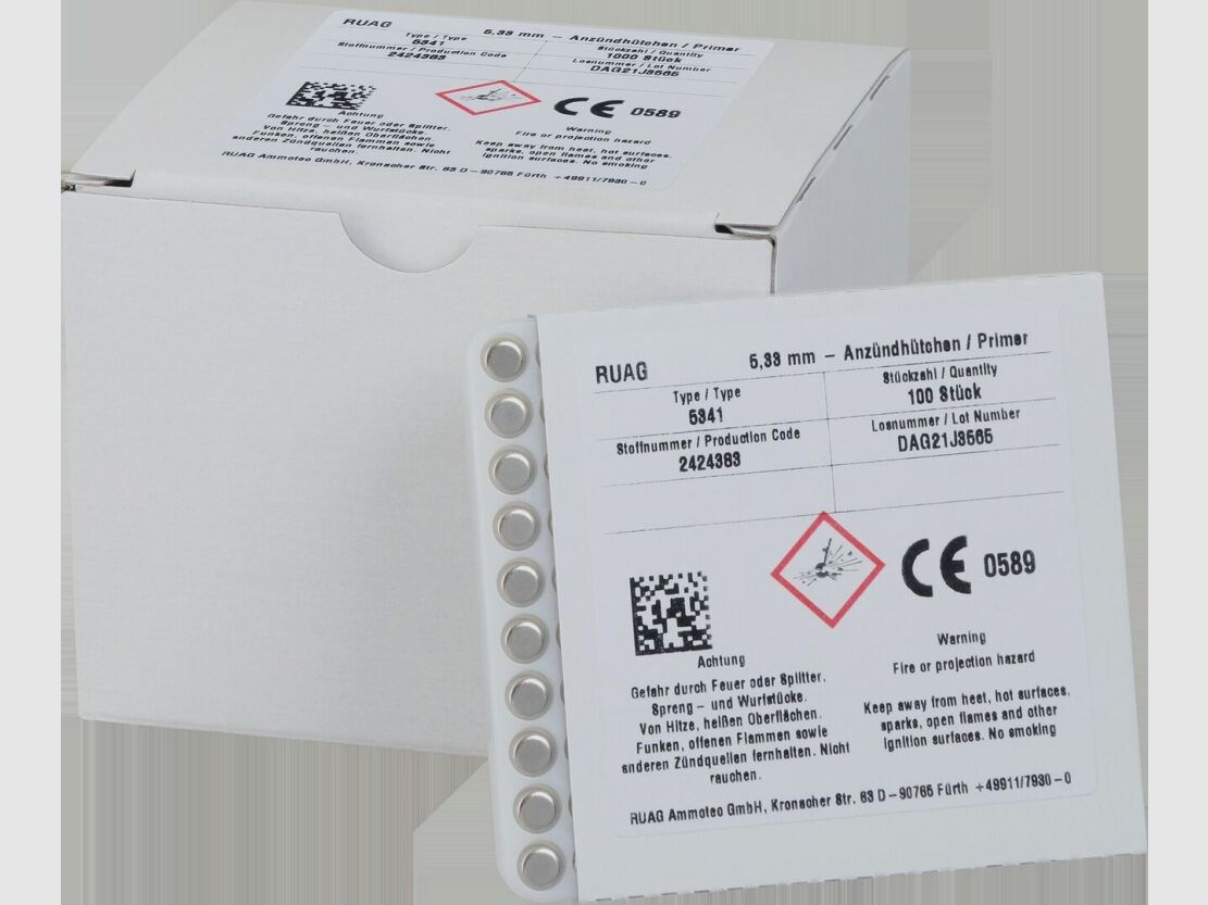 RWS SN Amboss Primers 100PCS Large Rifle / 5.33mm / 5341