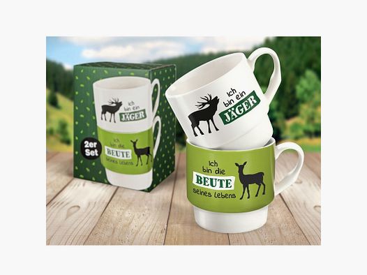 Witzige 2 teilige Stapeltasse