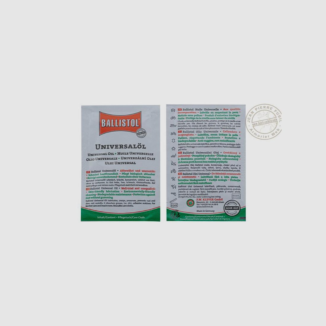BALLISTOL - Paquete de 10 toallitas de aceite universal, imagen 2 de 2