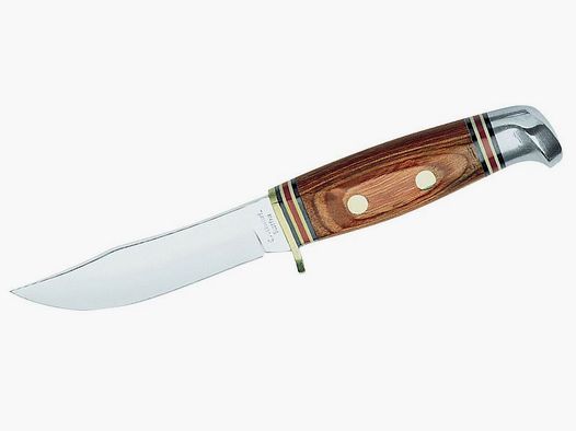 Cuchillo de viaje, pakkawood, funda de cuero,