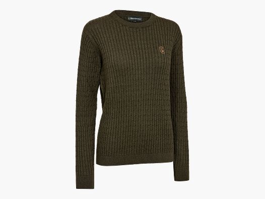 Lady Harrington Zopfmuster Strickpullover - Forest Ember Melange – Kleidergröße Damen: 34