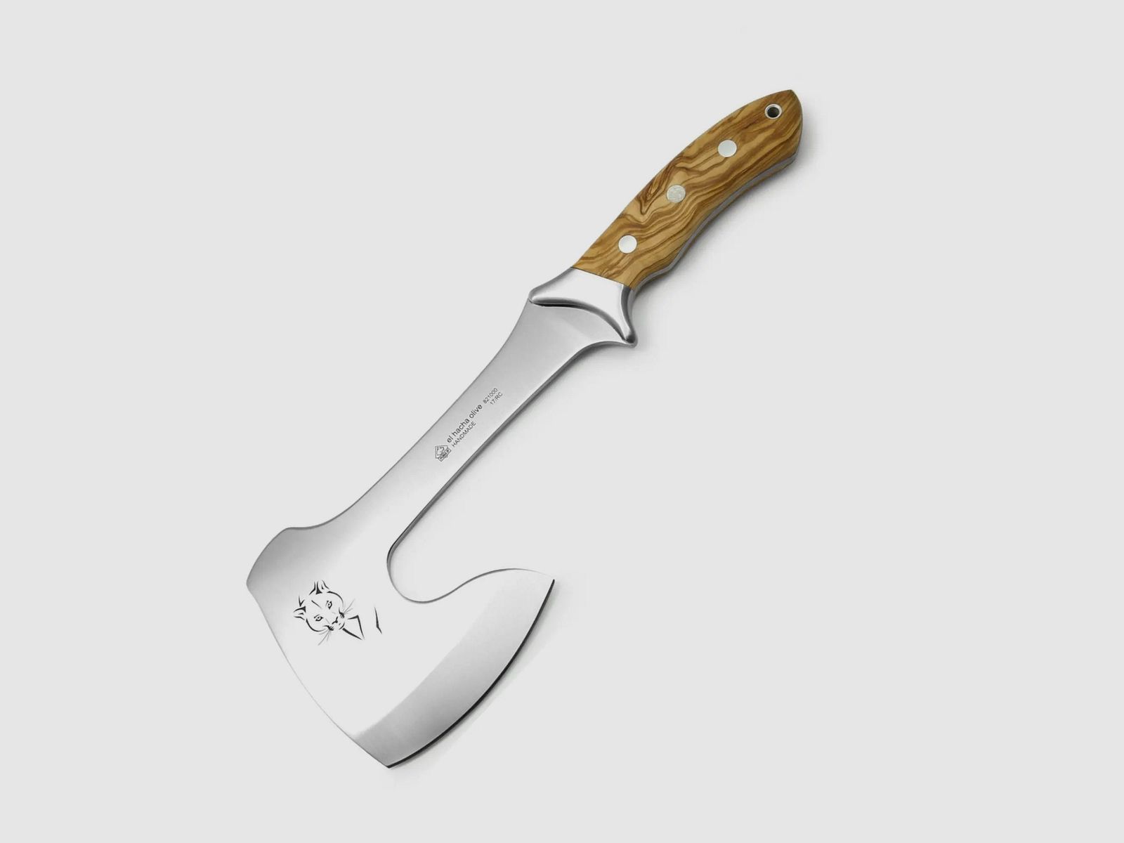 PUMA IP l'ascia oliva, con testa di puma incisa al laser