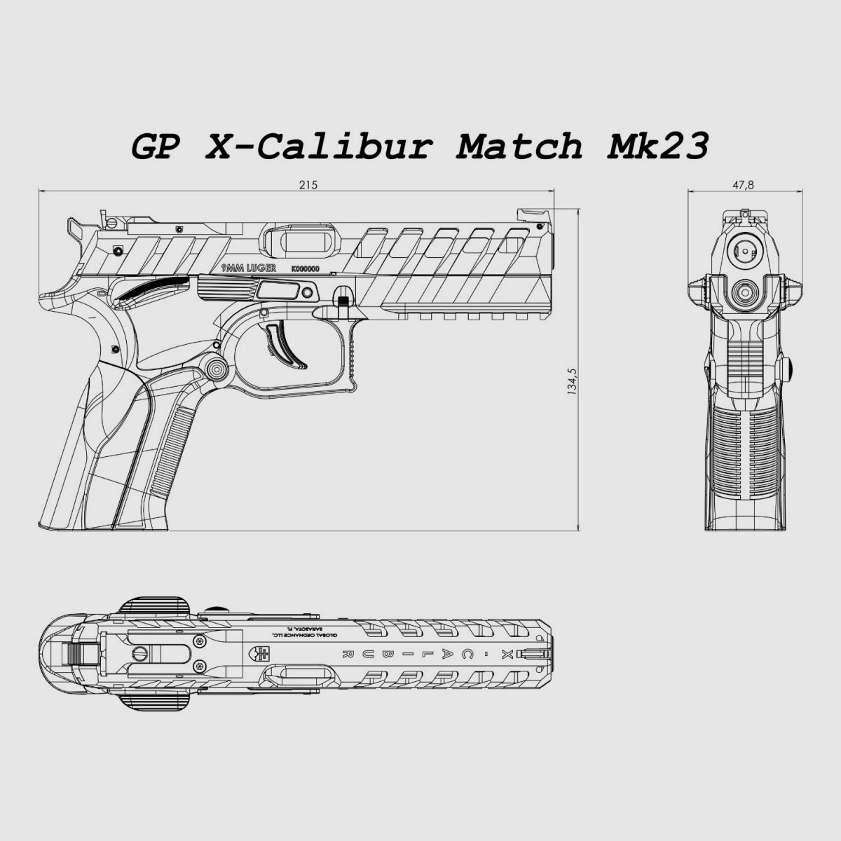 Grand Power X-Calibur MK23 Match - Black, zdjęcie 8 z 9