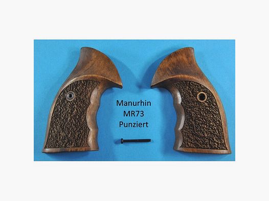Nussbaum-Griffschalen für Revolver Manurhin MR73 punziert