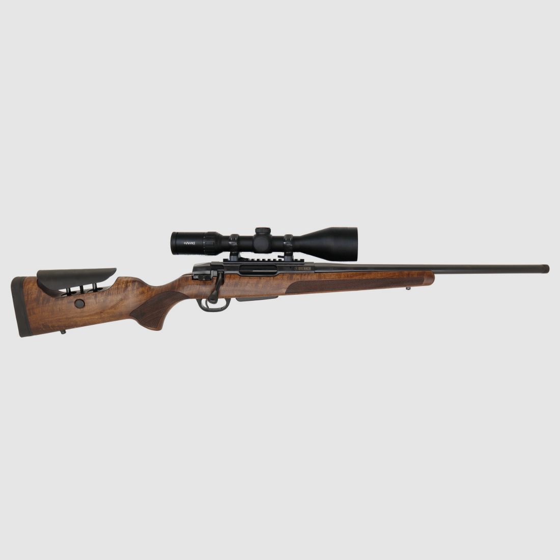 Brenner Komplettpaket: BR20 L.E. (Nussbaum, verstellbarer Schaftrücken) mit Hawke 3-12x56, Bild 3 von 7