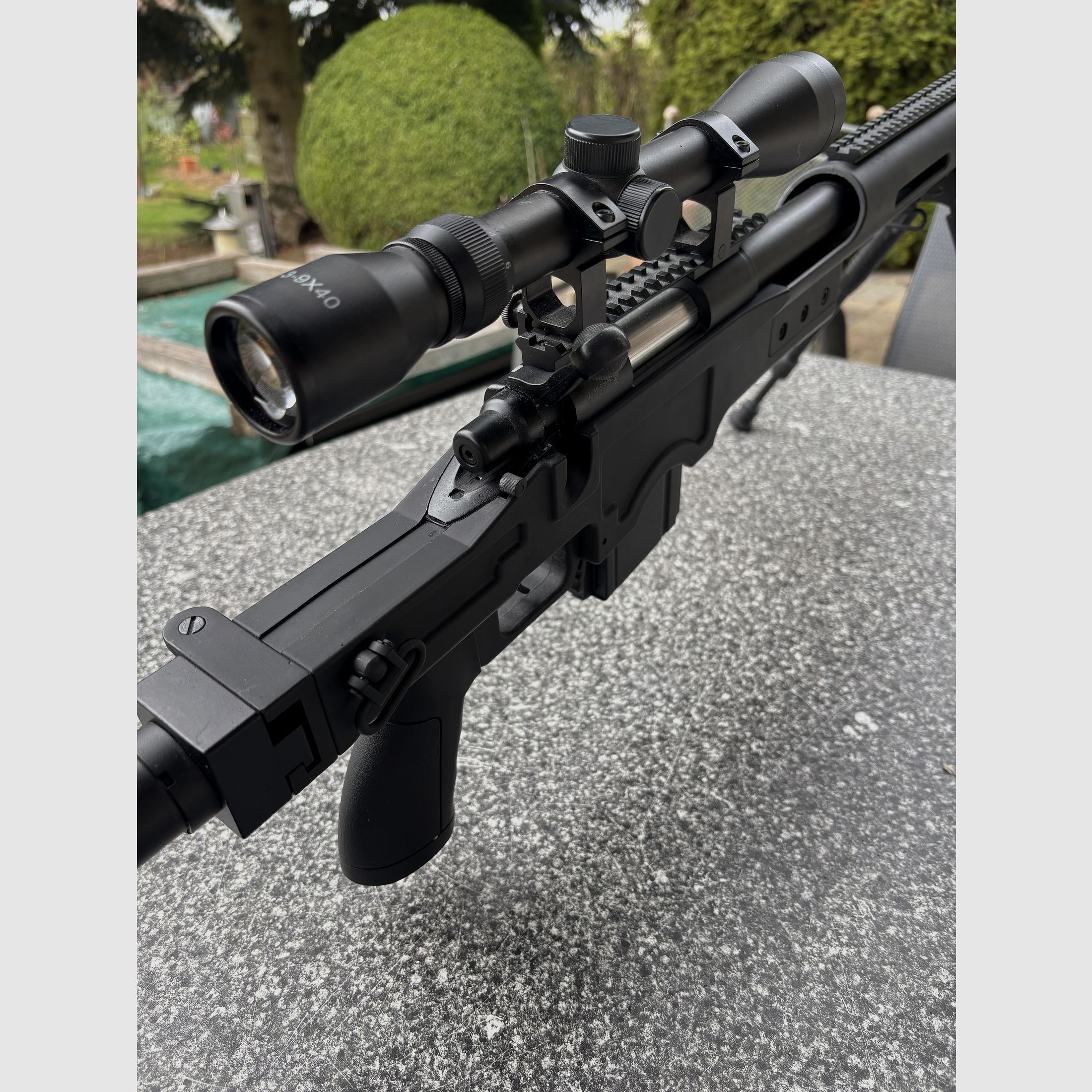 Well MB4410D MSR Snipergewehr inkl. Zweibein / Zielfernrohr Springer 6mm BB schwarz