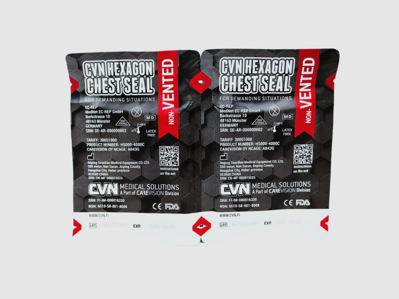 CVN Hexagonale Thoraxdichting, niet geventileerd (dubbelpack)