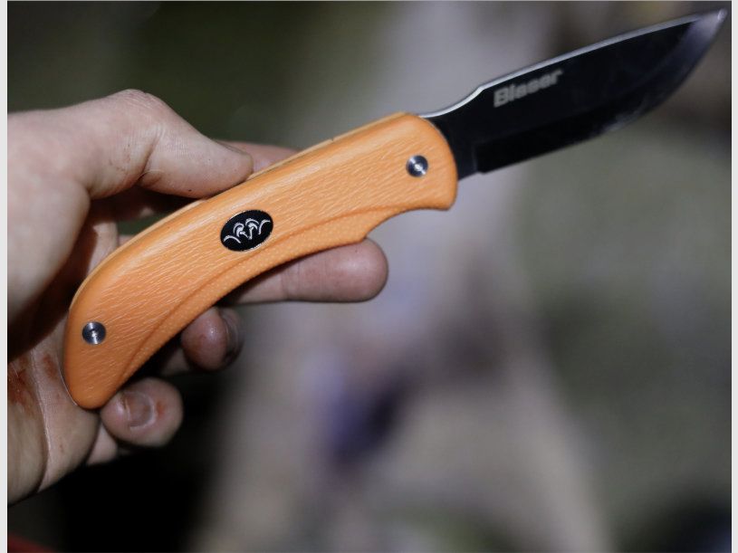 Blaser Ultimate Duo-Reversibles Jagdmesser, Orange Schneide + Eviszierklinge, mit Etui, Bild 4 von 4