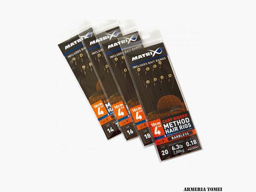MATRIX – CARP RIGGER METHOD HAIR RIGS BARBLESS 10cm 4"(8pcs)
