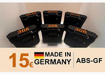 3D-printed ammunition boxes made of ABS-GF – suitable for .308 & .30-06 (5 rounds)