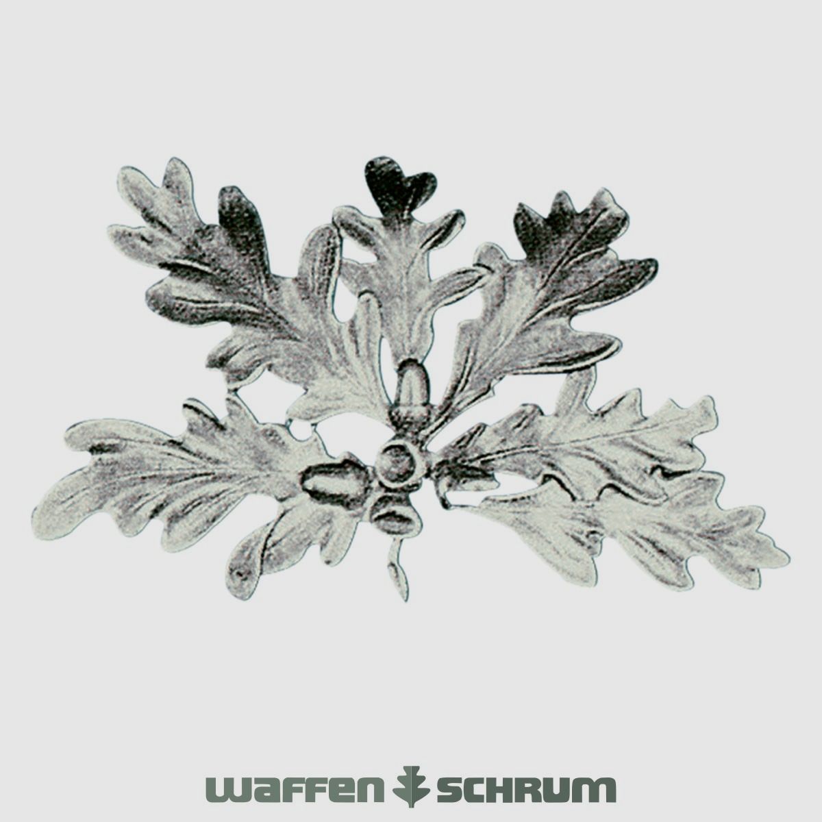 Fritzmann Couverture d'Armes de Sanglier Feuille de Chêne - Six Feuilles en Alpaca Argenté