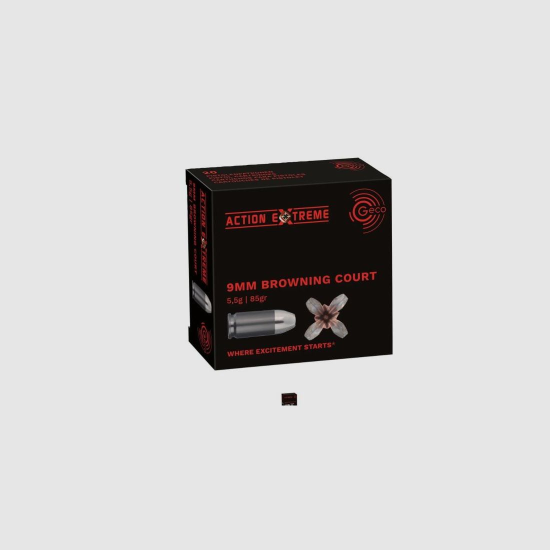 GECO Pistolenmunition 9mmBrowningKurz ActionEXTREME 20 Stk Fangschuss/JHP